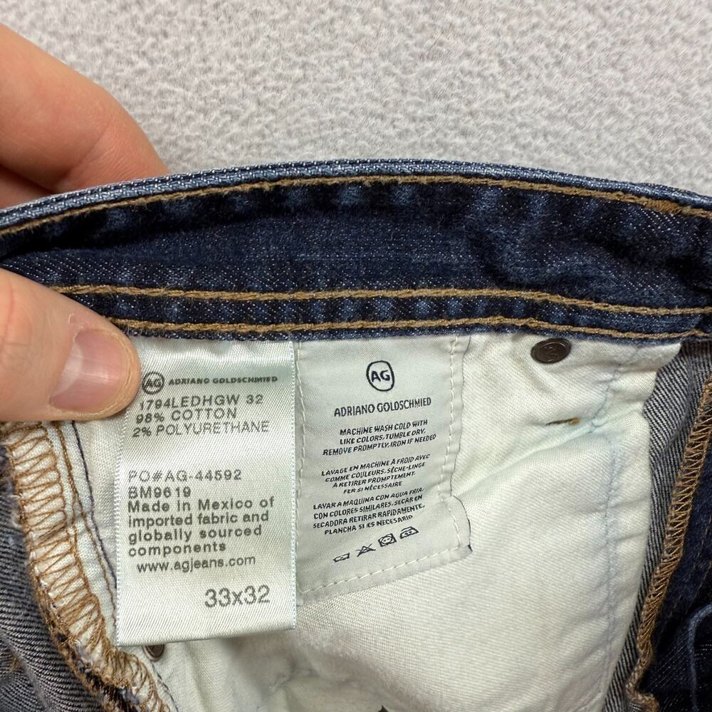AG Adriano Goldschmied Jeans mens 33x32 FIT 33x27 Blue Denim Everett Casual Flex - Picture 10 of 12